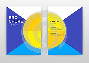 Yellow, blue business design for annual report, brochure, flyer, poster. Yellow, blue abstract background vector illustration for