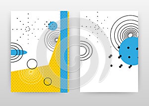 Yellow blue dotted texture design for annual report, brochure, flyer, poster. Yellow blue abstract background vector illustration