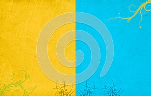 Yellow & Blue floral Background