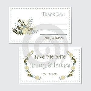 Yellow and blue flowers wedding tag set