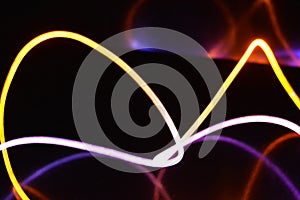 Yellow and blue light wire, a light guide wire with different light transmission, light spectrum, and light effects located in a c