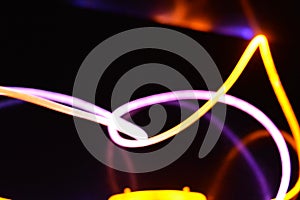 Yellow and blue light wire, a light guide wire with different light transmission, light spectrum, and light effects located in a c