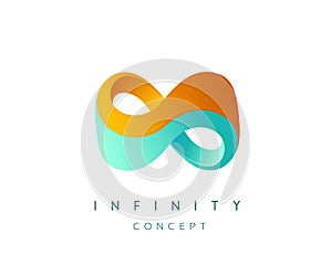Yellow-blue logo infinity concept