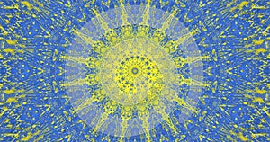 Yellow and blue mandala relaxing background video
