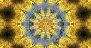 Yellow and blue mandala relaxing background video