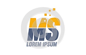 yellow blue MS M S alphabet letter logo company