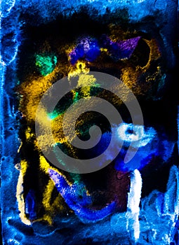 Yellow Blue Neon Painting Acrylic photo