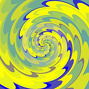 Yellow blue ornamental spiral wave
