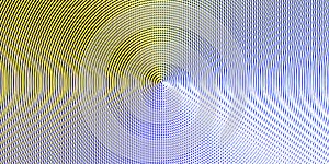 Yellow blue projector lens background creative. Searchlight striped circles screen optical. Lamp flare glow. Fresnel lens pattern