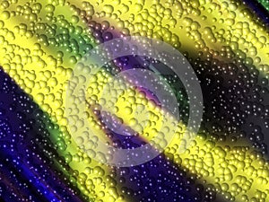 Yellow blue purple bubbles, abstract background