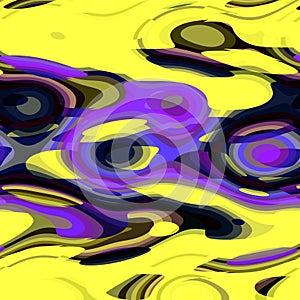 Yellow blue purple violet fluid lines shapes background geometries, abstract fractal, design photo