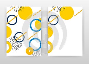 Yellow blue rounds on white design for annual report, brochure, flyer, poster. Abstract rounds background vector illustration for