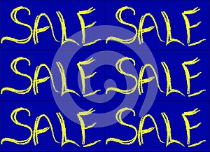 Yellow and blue sale signs background