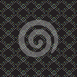 Yellow blue star with white circle diamond line striped pattern