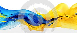 Yellow, blue and white abstract modern background for banner. AI Generated Image