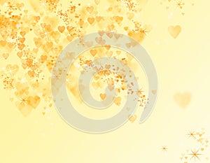 Yellow bokeh with hearts