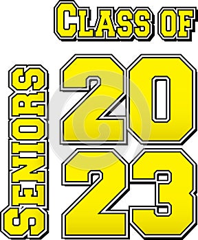 Yellow Bold Class of 2023 Stacked Logo