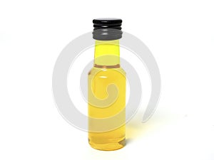 Yellow bottle on white background