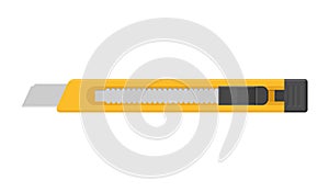 Yellow box cutter vector illustration isolated on white background