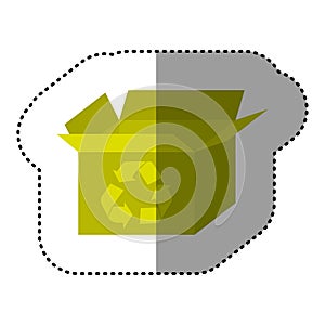 yellow box open with recycle symbol icon