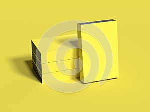 Yellow boxes on yellow background, 3d rendering