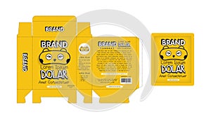 Yellow Branding Box and Bag Product Packaging Design template photo