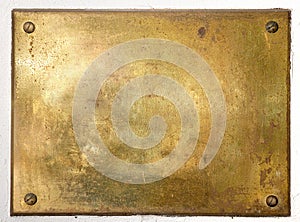 Yellow brass metal plate border photo