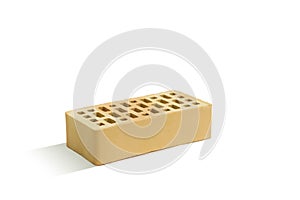 Yellow brick brick block on a white background.