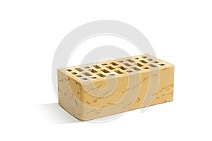 Yellow brick brick block on a white background.