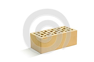 Yellow brick brick block on a white background.