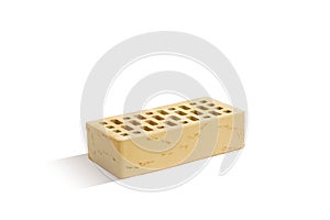 Yellow brick brick block on a white background.