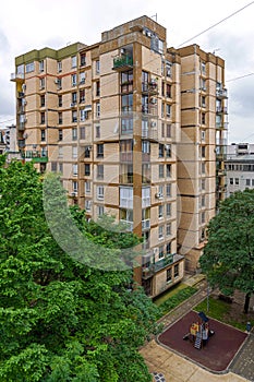 Yellow Brick Residential Skyscraper