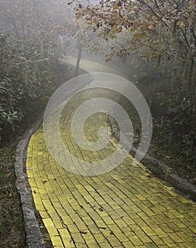 Yellow brick road, Beech Mountain, North Carolina