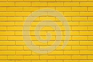 Yellow brick wall texture background, horizontal pattern