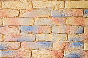 Yellow brickwork as a grunge wallpaper background