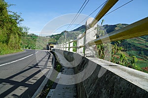 yellow bridge railing