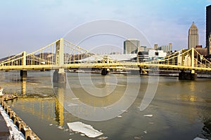Yellow Bridges Across the Allegheny photo