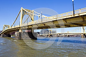 Yellow Bridges Crossing the Allegheny photo