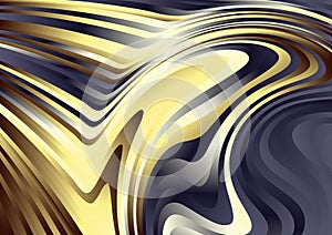 Yellow Brown and Blue Abstract Curvature Ripple Lines Background Vector Image