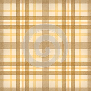 Yellow brown checked fabric seamless pattern