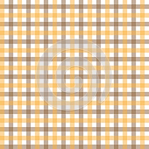 Yellow and brown gingham pattern, vector illustration