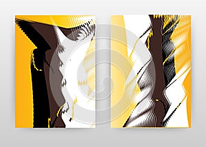 Yellow brown waved lines concept abstract design of annual report, brochure, flyer, poster. Yellow abstract background vector