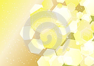 Yellow Brown and White Random Hexagon Modern Background