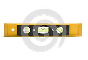 Yellow bubble level on white