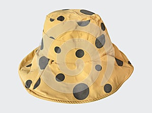 Yellow bucket hat isolated on transparent background, PNG File Format