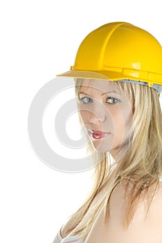 Yellow building helmet