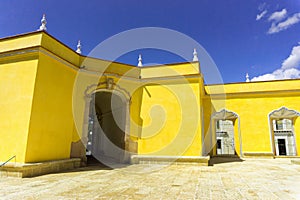 Yellow Building in Ocotlan de Morales near Oaxaca, Mexico photo