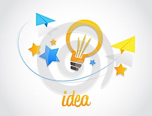 Yellow bulb idea ClipArt vector