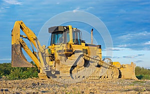 Yellow bulldozer