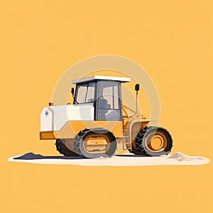 Yellow Bulldozer In Annibale Carracci Style For Ad Posters